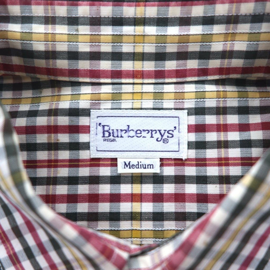 Burberrys 90s Check Shirt, Medium, Red, Yellow, Cotton