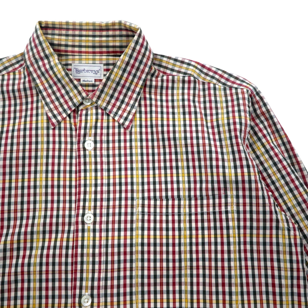 Burberrys 90s Check Shirt, Medium, Red, Yellow, Cotton