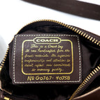 COACH Signature Stripe Swing Pack Shoulder Bag Brown Canvas Leather 40758