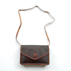 CELINE Shoulder Bag Brown Leather Macadam Pattern Old M90 Made in Italy
