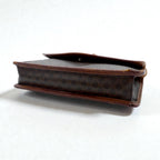 CELINE Shoulder Bag Brown Leather Macadam Pattern Old M90 Made in Italy