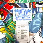 Reyn Spooner × WARNER BROS. ルーニーチューンズ LOONEY TUNES アロハシャツ XL ブルー レーヨン 開襟 オープンカラー 総柄 キャラクター