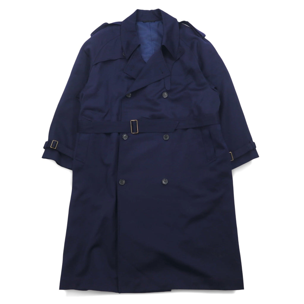 NOIL double-breasted trench coat L navy wool with belt