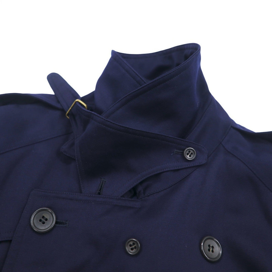 NOIL double-breasted trench coat L navy wool with belt