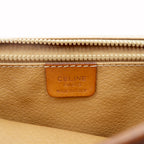 CELINE Shoulder Bag Brown Leather Macadam Pattern Old M90 Made in Italy