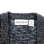 90s Michael Gerald all-over jacquard knit cardigan, M, grey, acrylic
