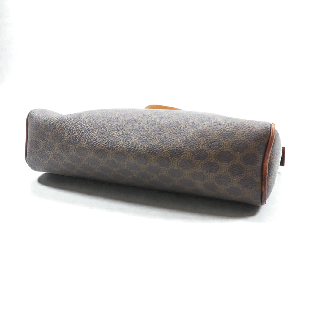 CELINE Shoulder Bag Brown Leather Macadam Pattern M06 Made in Italy