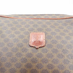 CELINE Shoulder Bag Brown Leather Macadam Pattern M06 Made in Italy
