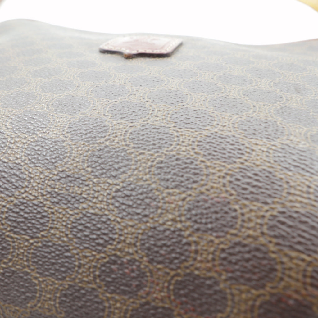 CELINE Shoulder Bag Brown Leather Macadam Pattern M06 Made in Italy