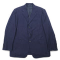 日本然リトテ-古着オンライン-Ermenegildo Zegna スイス製 3B テーラードジャケット L ネイビー ウール ストライプ-Ermenegildo Zegna Switzerland Made 3B Tailored Jacket L Navy Wool Striped