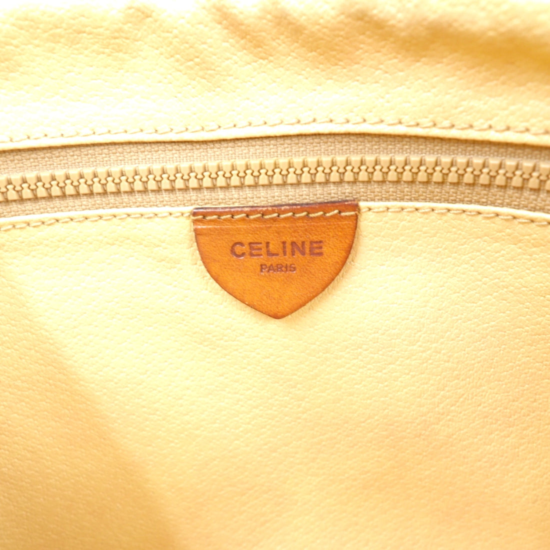 CELINE Shoulder Bag Brown Leather Macadam Pattern M06 Made in Italy