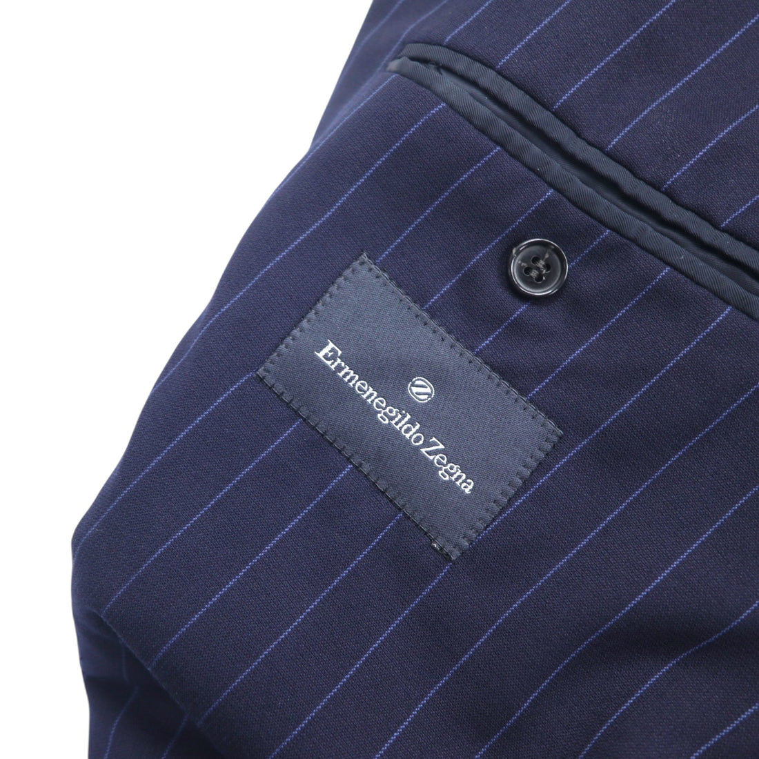Ermenegildo Zegna Swiss Made 3B Tailored Jacket L Navy Wool Stripe