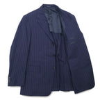 Ermenegildo Zegna Swiss Made 3B Tailored Jacket L Navy Wool Stripe