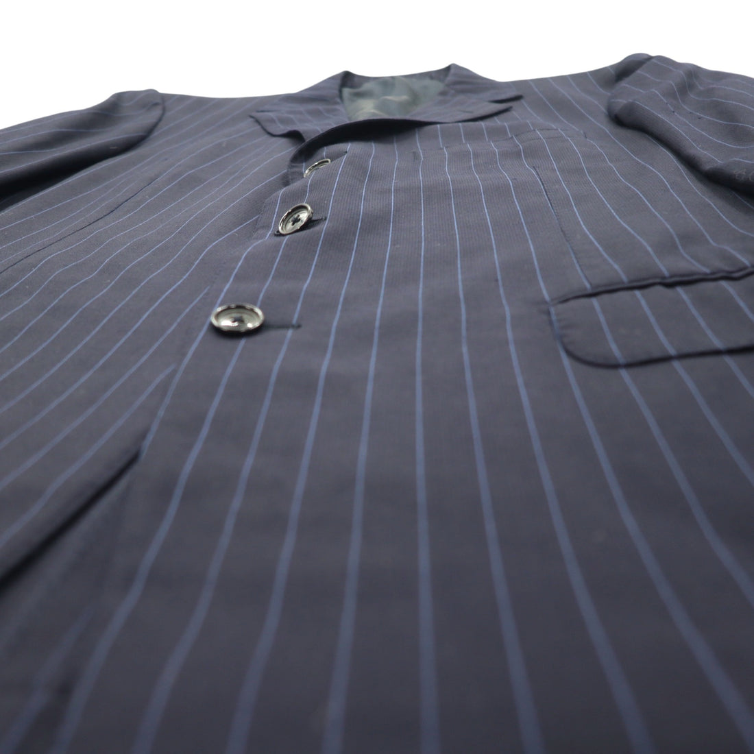 Ermenegildo Zegna Swiss Made 3B Tailored Jacket L Navy Wool Stripe
