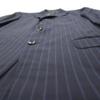 Ermenegildo Zegna Swiss Made 3B Tailored Jacket L Navy Wool Stripe