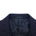 Ermenegildo Zegna Swiss Made 3B Tailored Jacket L Navy Wool Stripe