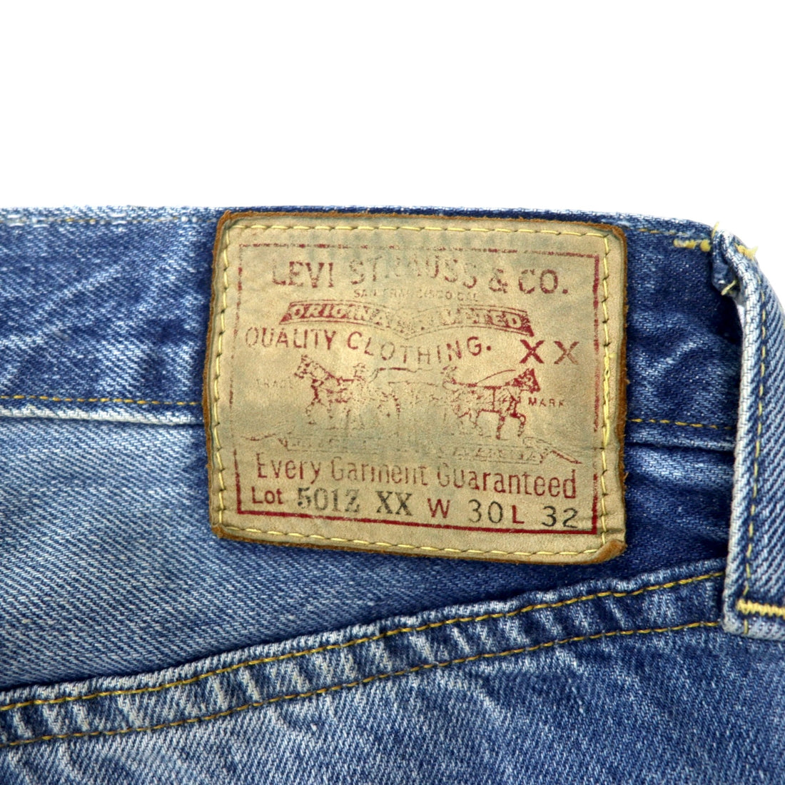 LEVI'S VINTAGE CLOTHING (LVC) 501ZXX 1954 Model Big E Selvedge Denim Pants Size 30 Blue Cotton Red Edge 42 TALON Zip Leather Patch 50154-0081 Made in Turkey
