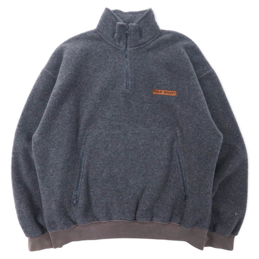 日本然リトテ-古着オンライン-Polo by Ralph Lauren カナダ製 ハーフジップ フリースジャケット L グレー ポリエステル-POLO BY RALPH LAUREN Canada MADE Half Zip Fleece Jacket L Gray Polyester