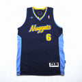 adidas Basketball Game Shirt, Size L, Navy, Numbered, NBA NUGGETS, Made in Nicaragua