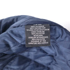 TRIMARK Leather-switched Melton Stadium Jacket L Navy Black Leather Quilted Liner Thunder