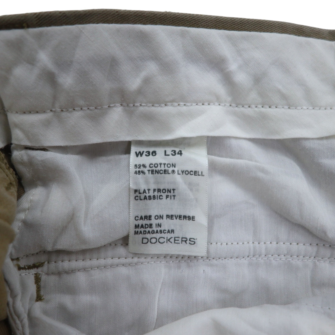 DOCKERS (Levi's) 2000s Wide Chino Pants, Size L, Beige, Cotton