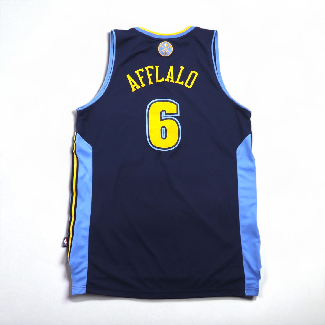 adidas Basketball Game Shirt, Size L, Navy, Numbered, NBA NUGGETS, Made in Nicaragua
