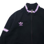 adidas 90s Descente Track Jacket Jersey M Black Polyester Trefoil Logo Made in Japan