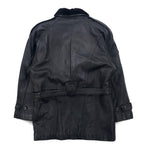 90年代 ペレペレ marc buchanan pelle pelle レザー ショールカラー ギャングコート M ブラック 牛革 襟ファー エポレット ベルト付き