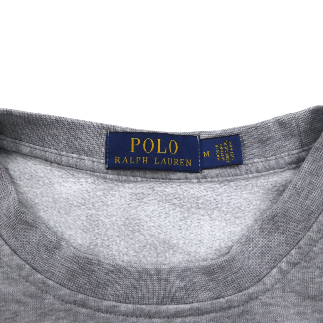 POLO RALPH LAUREN Big Pony Logo Print Sweatshirt M Gray Cotton