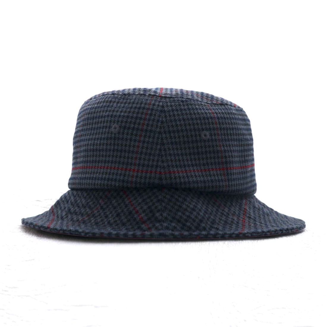 stussy bucket hat L/XL grey houndstooth check stock logo embroidery Big Logo Check Bucket Hat