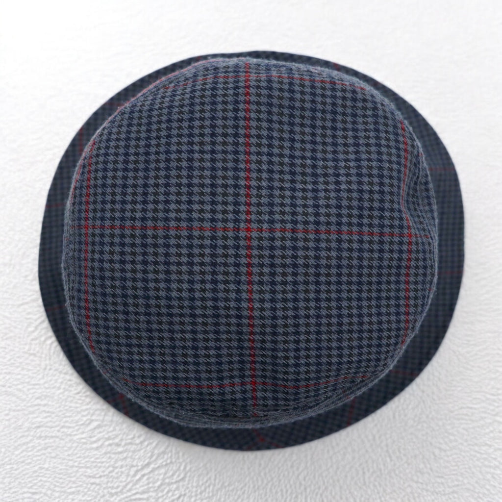 stussy bucket hat L/XL grey houndstooth check stock logo embroidery Big Logo Check Bucket Hat
