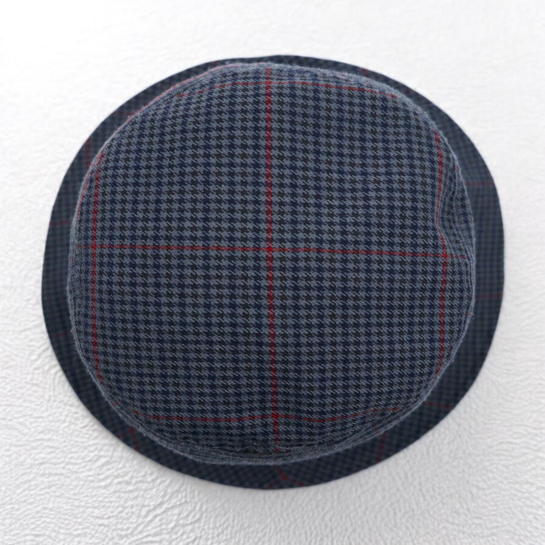 stussy bucket hat L/XL grey houndstooth check stock logo embroidery Big Logo Check Bucket Hat