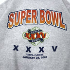 TULTEX 00s Printed Sweatshirt M Grey Cotton Fleece Lining SUPER BOWL Made in Mexico