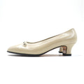 SALVATORE FERRAGAMO Heels Pumps 22cm Beige Leather Made in Italy