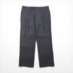 Ralph Lauren 90s Two-Puck Wide Leg Slacks, Size L, Gray Check, Washable Pleats