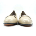 SALVATORE FERRAGAMO Heels Pumps 22cm Beige Leather Made in Italy