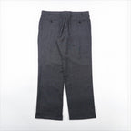 Ralph Lauren 90s Two-Puck Wide Leg Slacks, Size L, Gray Check, Washable Pleats