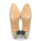 SALVATORE FERRAGAMO Heels Pumps 22cm Beige Leather Made in Italy