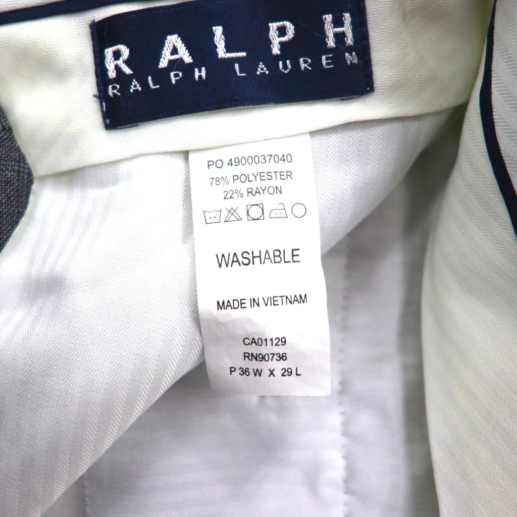 Ralph Lauren 90s Two-Puck Wide Leg Slacks, Size L, Gray Check, Washable Pleats