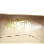SALVATORE FERRAGAMO Heels Pumps 22cm Beige Leather Made in Italy
