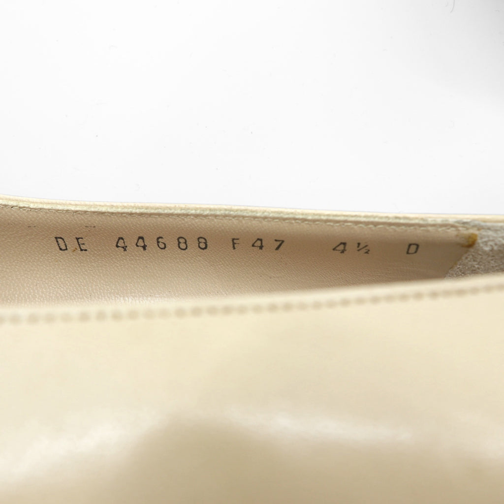SALVATORE FERRAGAMO Heels Pumps 22cm Beige Leather Made in Italy
