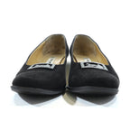 CELINE Chunky Heel Pumps 22.5cm Black Suede Leather High Heels Old Made in Italy