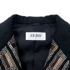 ZERO blanket knit tailored jacket M multicolor glen check all-over pattern wool made in Japan unused