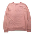 GUESS JEANS USA Embossed Logo Crew Neck Sweatshirt M Pink Cotton