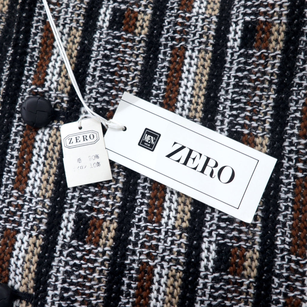 ZERO blanket knit tailored jacket M multicolor glen check all-over pattern wool made in Japan unused