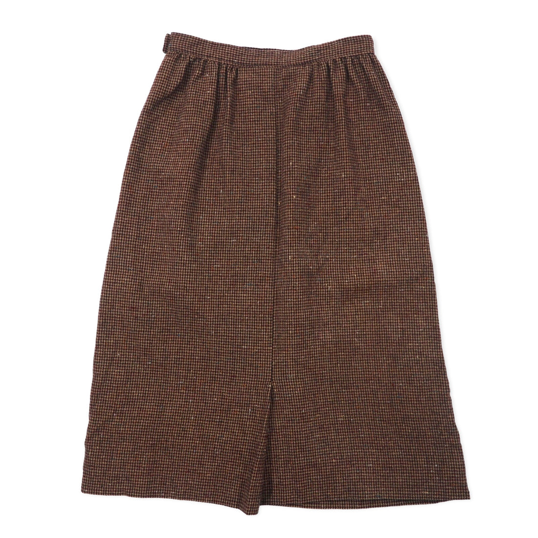 PENDLETON USA Made 70s Tuck Skirt 4 Brown Gun Club Check Wool