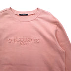 GUESS JEANS USA Embossed Logo Crew Neck Sweatshirt M Pink Cotton