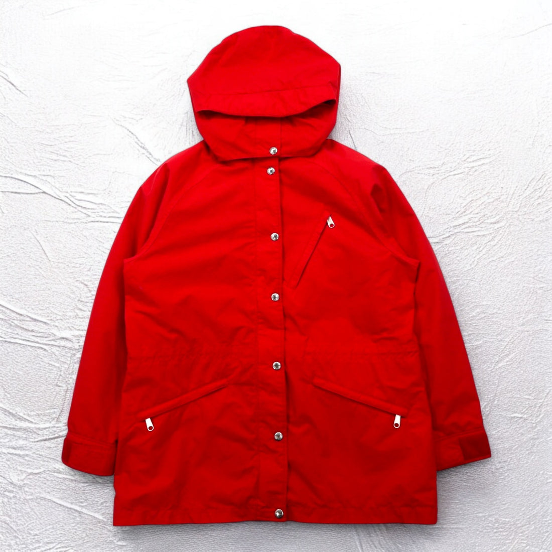 THE NORTH FACE 90s Made in USA Gore-Tex Mountain Parka L Red Waterproof Drawstring Detachable Hood Red Tag