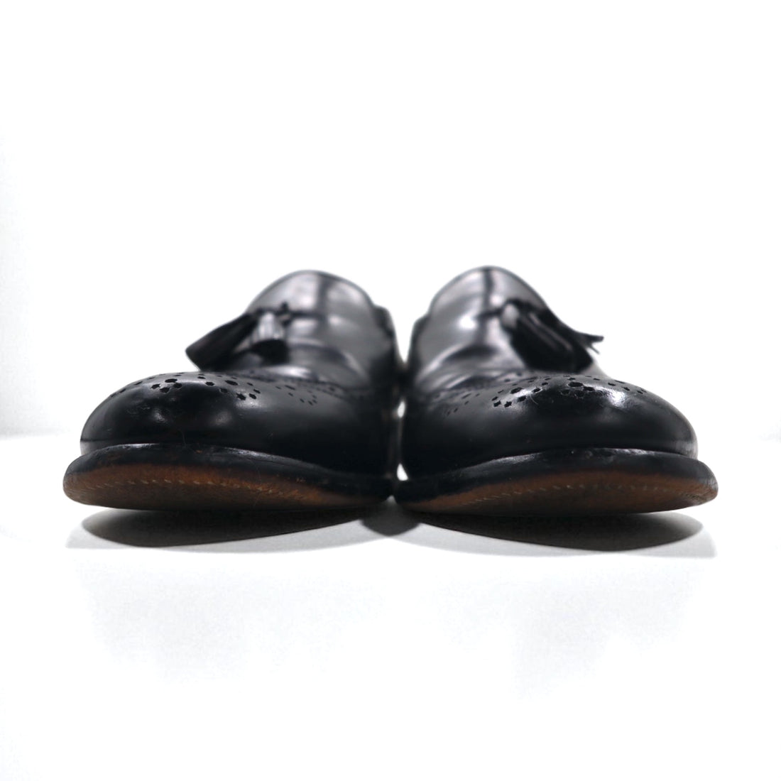 NUNN BUSH 70s USA made wingtip tassel loafers 27.5cm black leather 445452 J5 1753