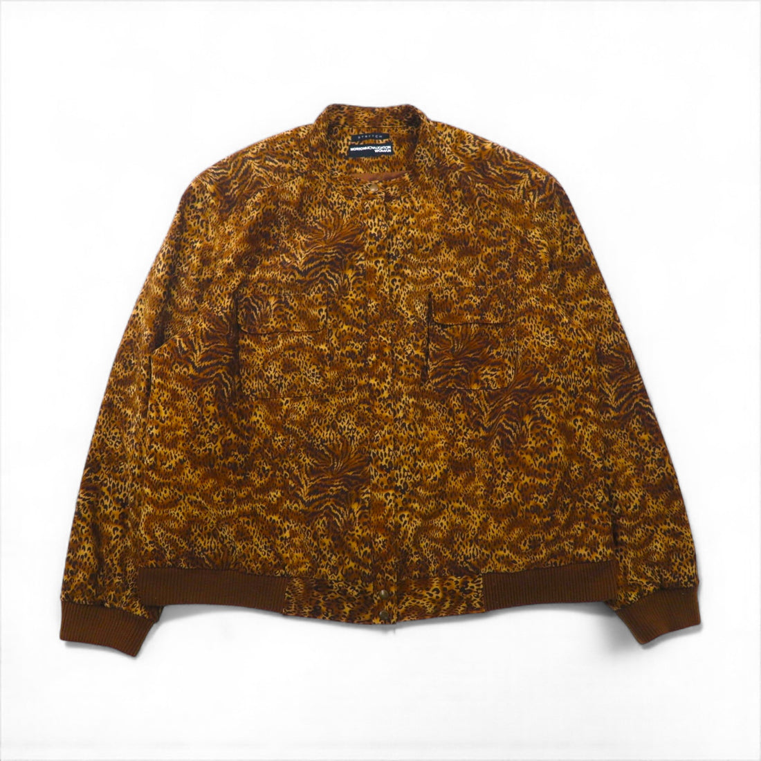 Vintage Leopard Jacket レオパード ジップアップ ブルゾン XL ストレッチ Norton McNaughton